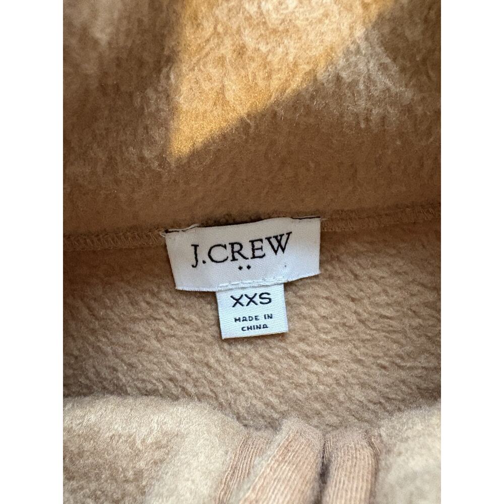 J. Crew Fleece Pullover Women XXS Tan Sherpa Button Front Tunic Jacket Lagenlook - Picture 6 of 7